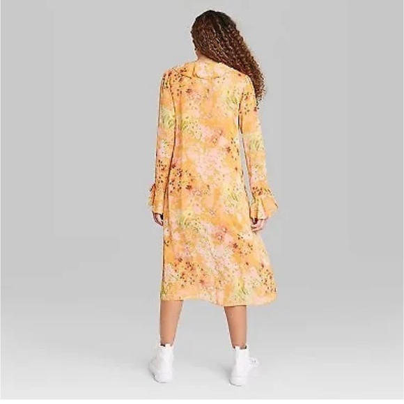 Wild Fable Orange Floral Tie Front Lightweight Duster/Jacket/Cover-Up/Ne… - Picture 3 of 13